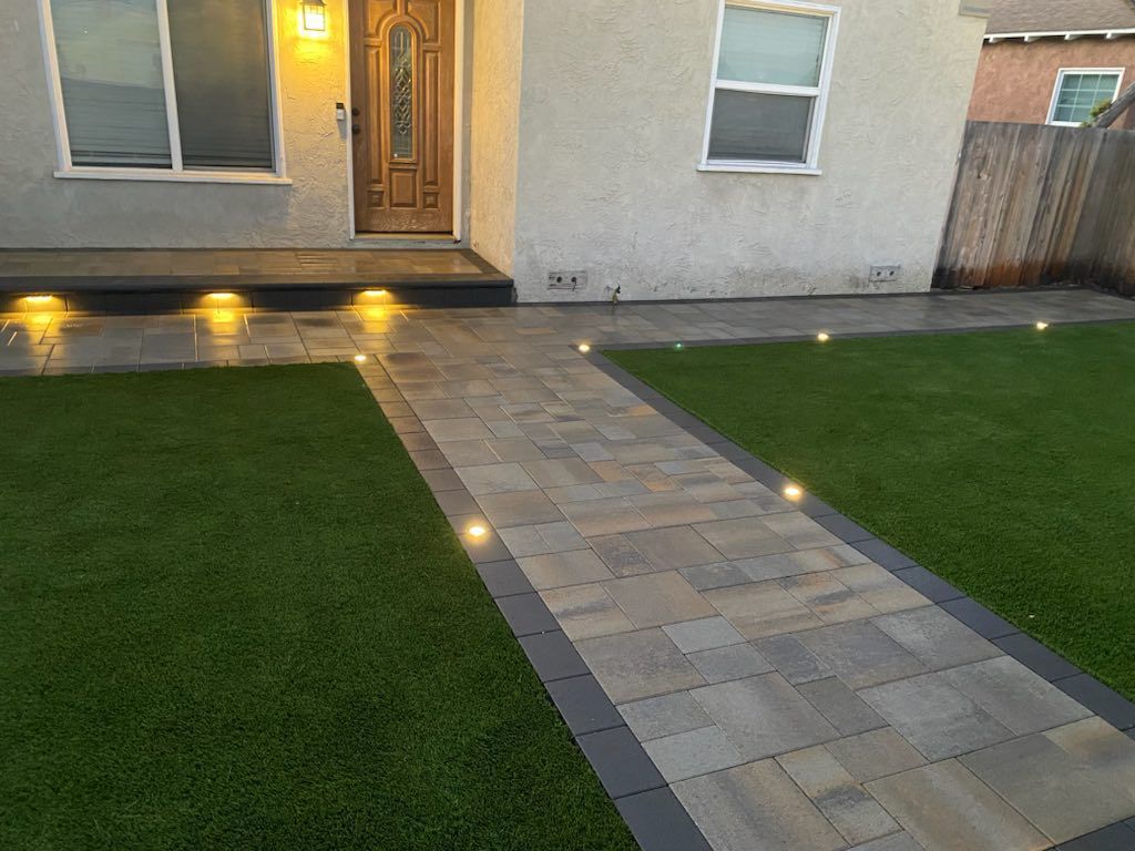 Front yard paver pathway adding curb appeal and function to San Diego home landscape