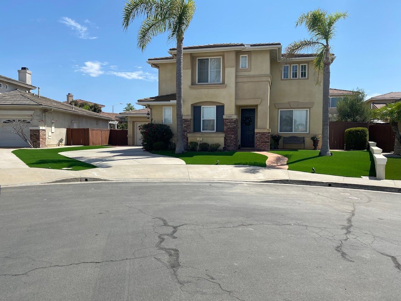 Full view of concrete driveway installation at San Diego residence