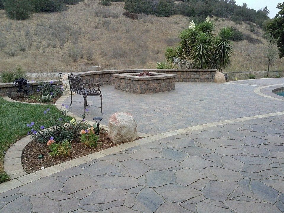 San Diego backyard pavers design with modern landscaping

