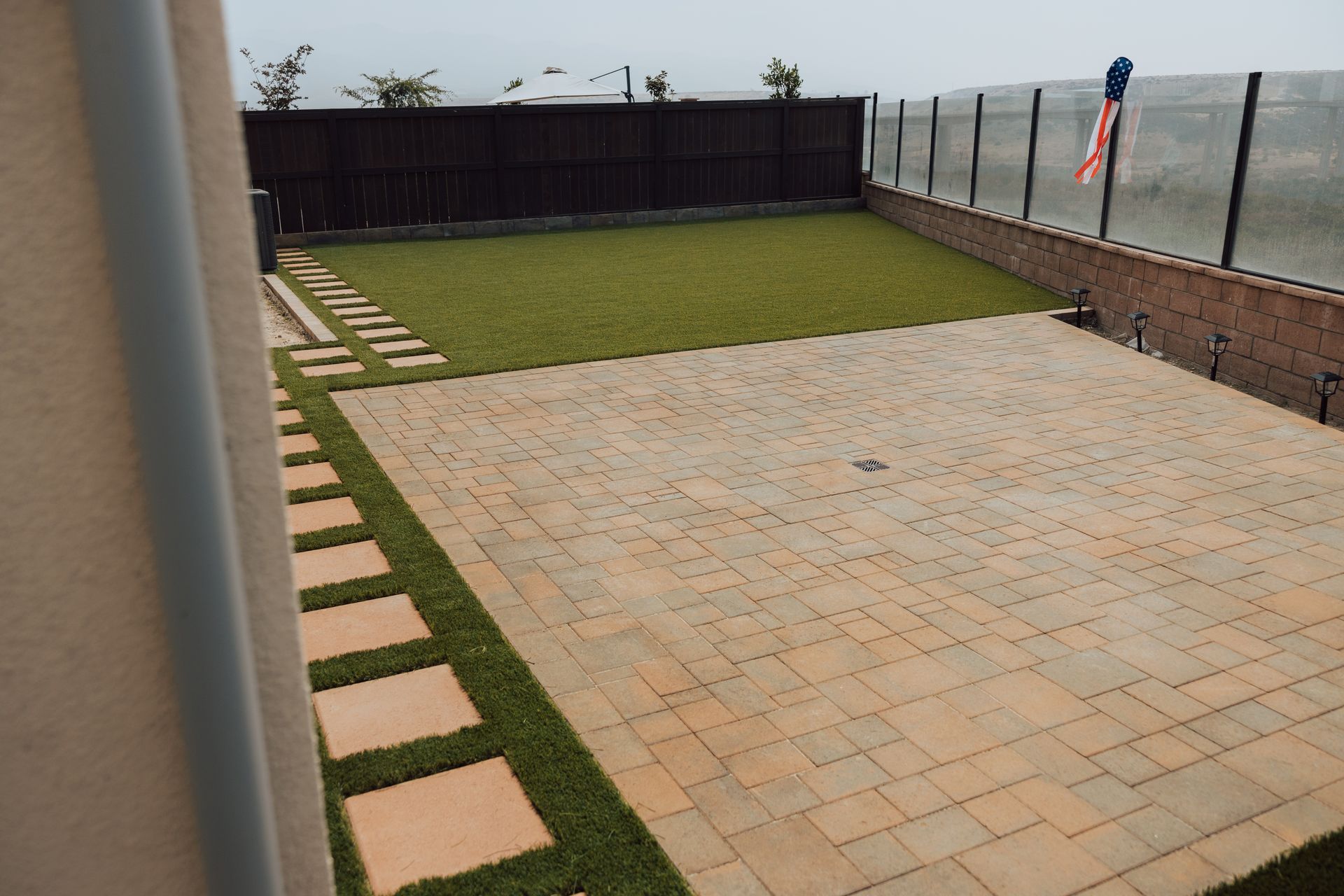 San Diego backyard pavers design with modern landscaping