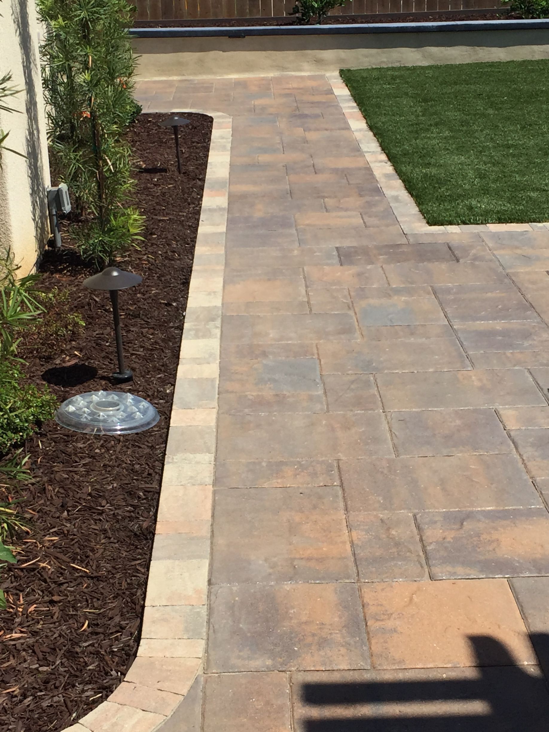 paver driveway and front entry walkway for San Diego home