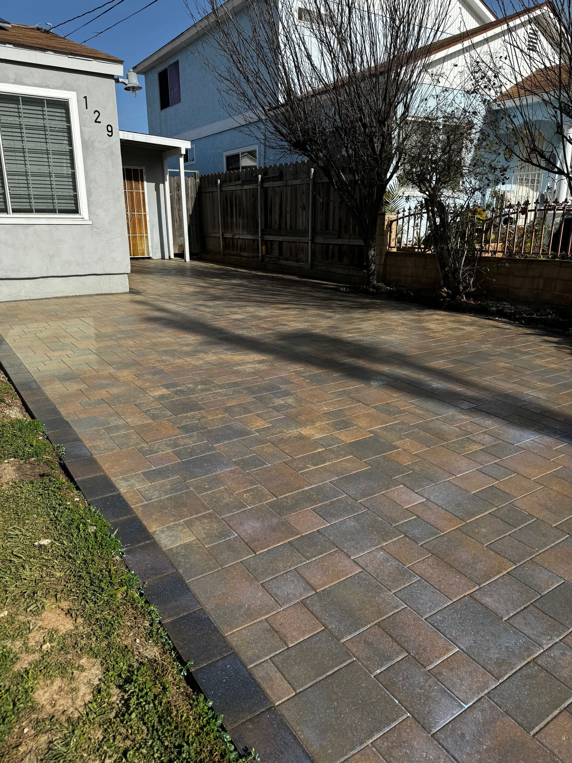Paver driveway installation at San Diego residential property
