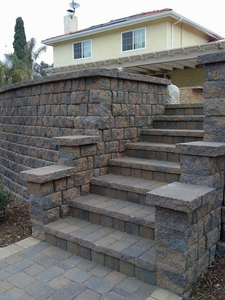 Concrete stairs installed in a San Diego landscape design project