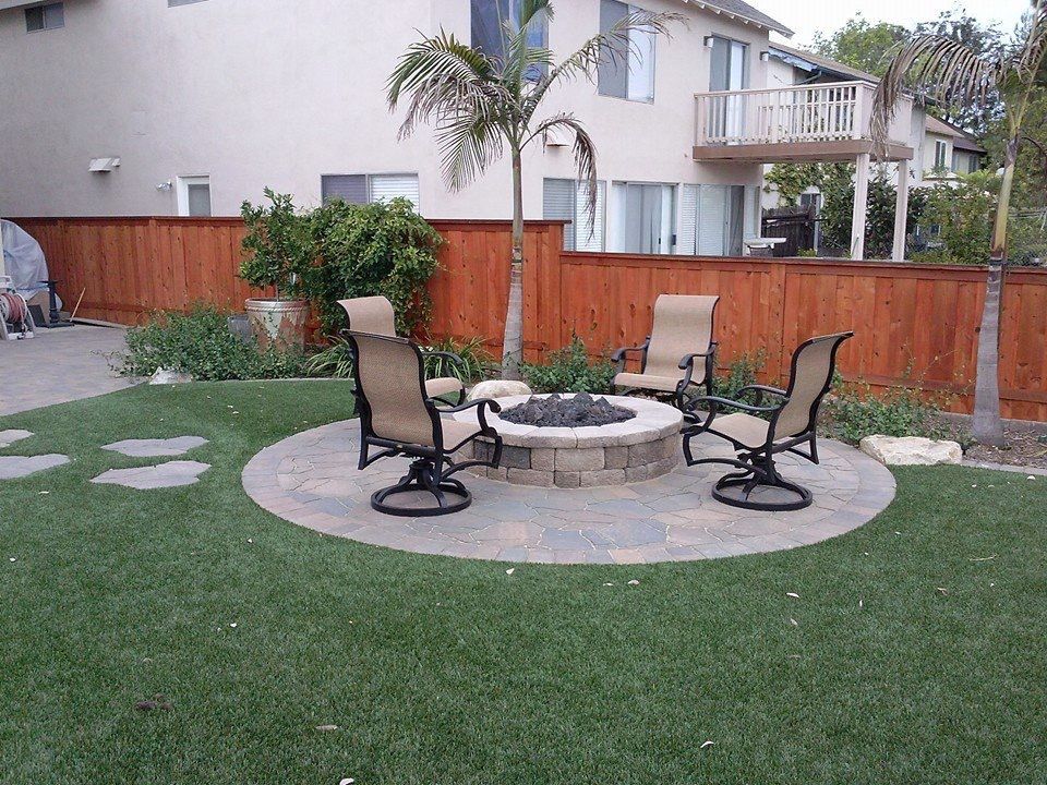 Outdoor firepit installed in a San Diego backyard