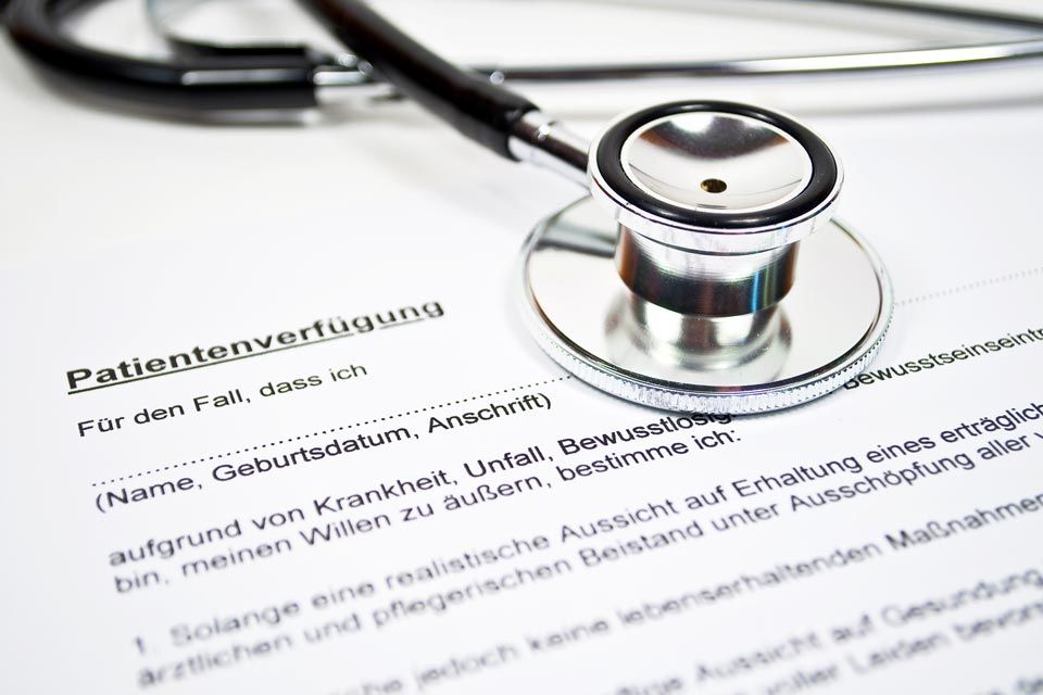 Patientenverfügung für Abbruch lebenserhaltender Maßnehmen