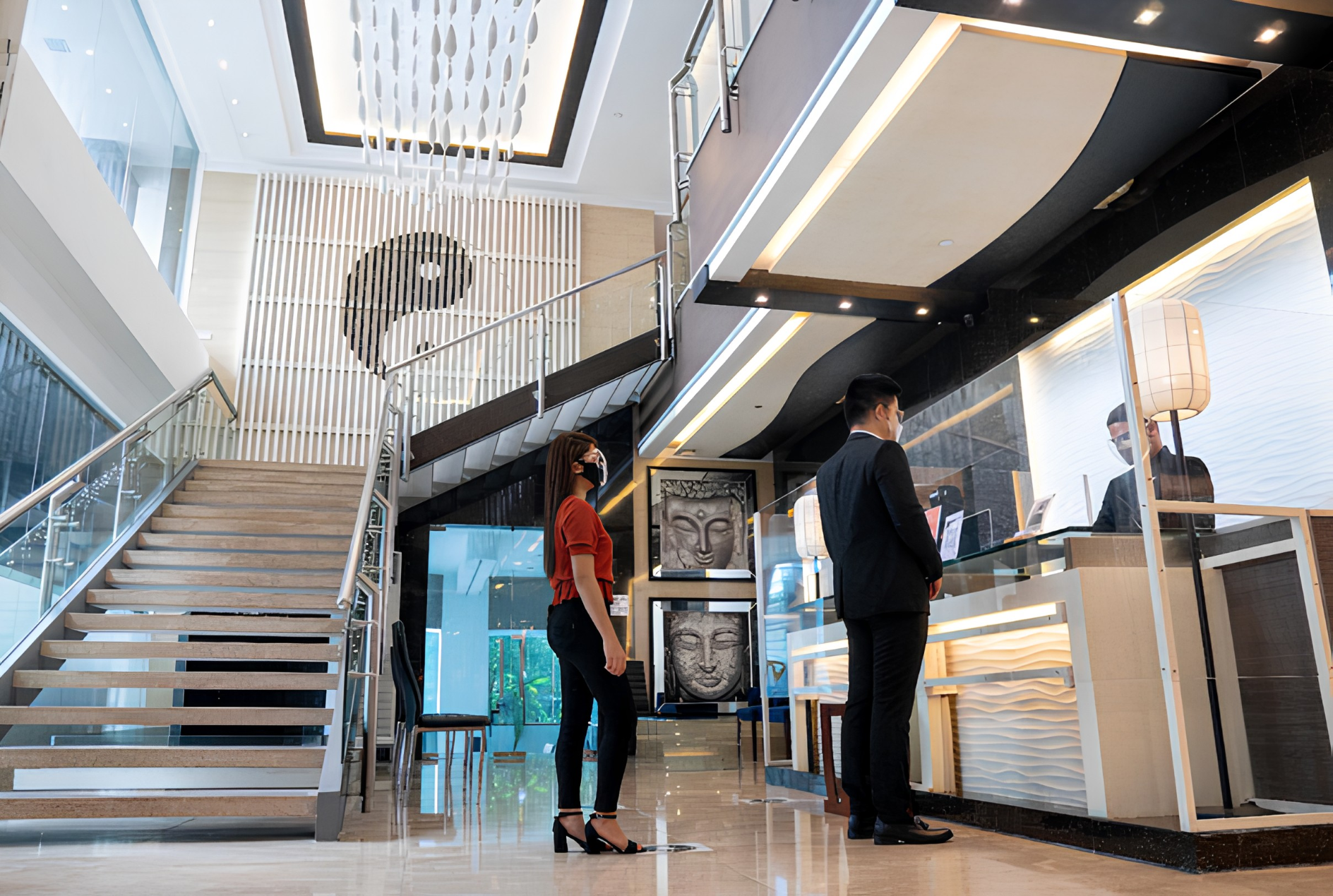 24-hour front desk and lobby at Y2 Residence Hotel, Poblacion Makati