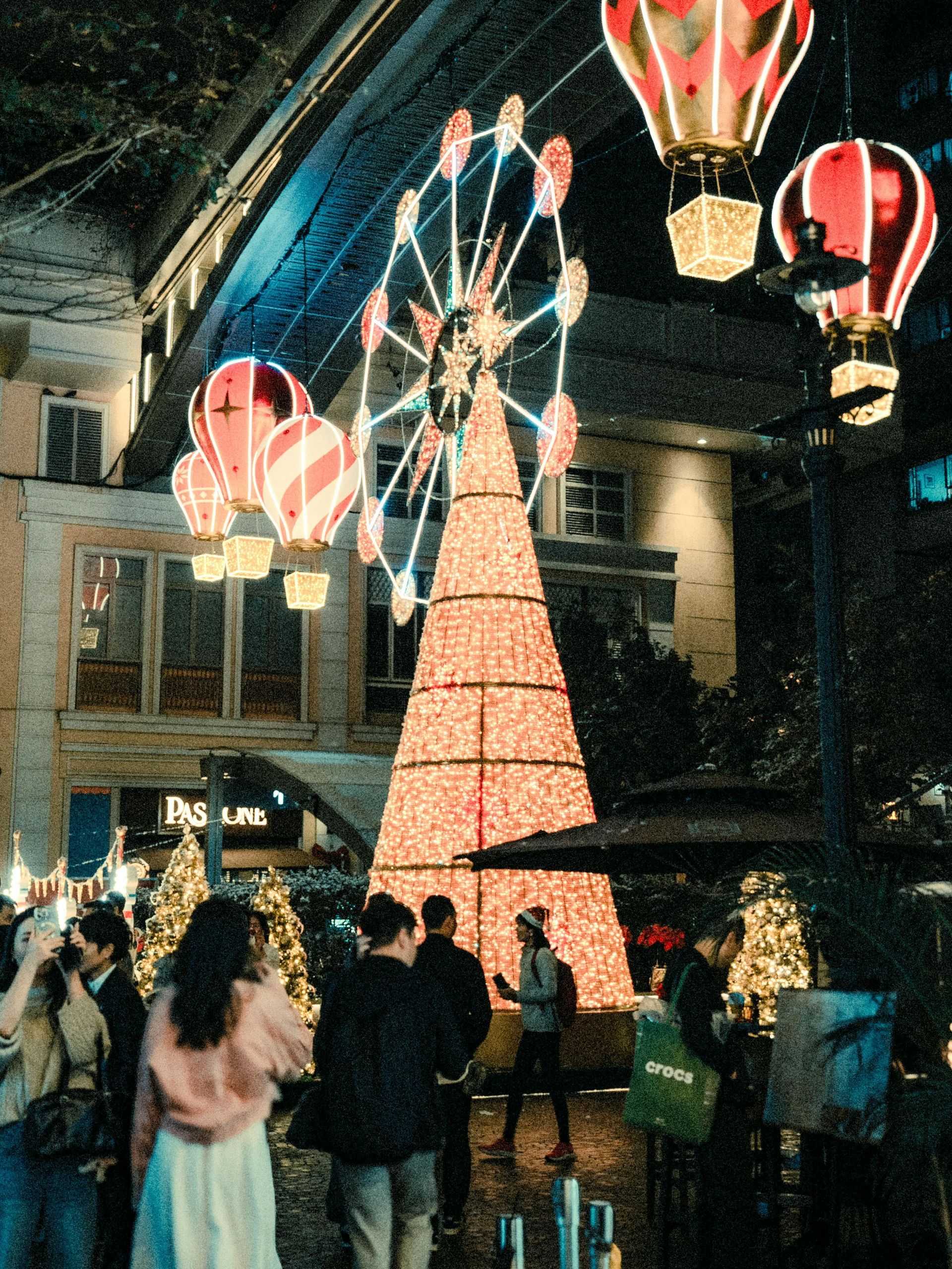 December holiday lights in Makati near Y2 Residence Hotel, Poblacion