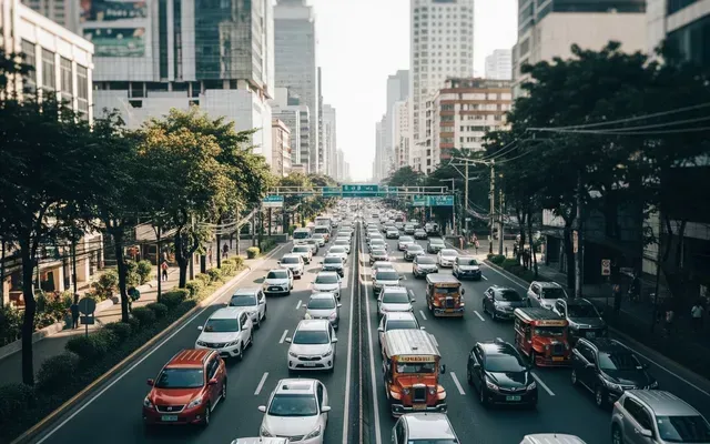 Multi-lane road leading to Y2 Residence Hotel in Poblacion, Makati City