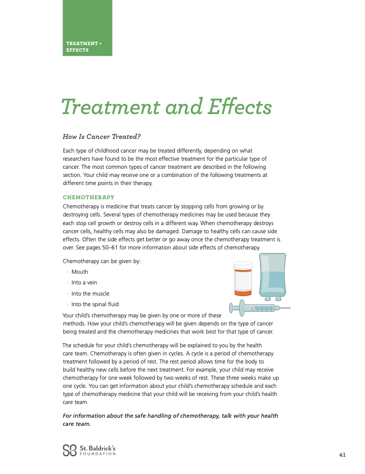 Childhood cancer treatments & effects  brochure