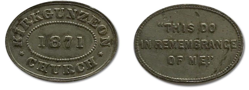 Kirkgunzeon Church Communion tokens 1871 Kirkgunzeon Church Communion tokens 1871