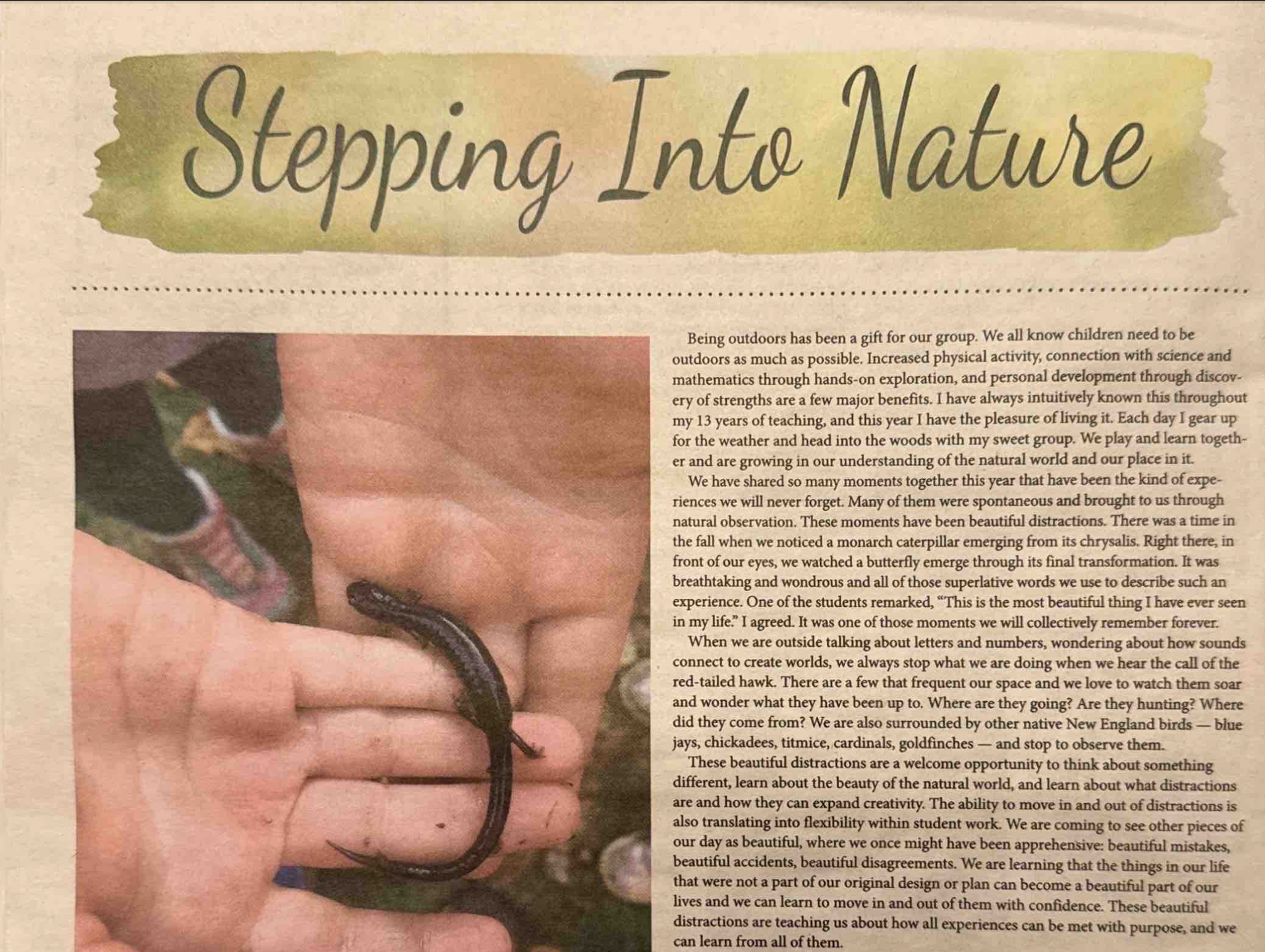 An image of a newspaper clipping, text to follow