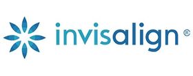 Invisalign logo with blue flower icon and lowercase wordmark