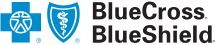BlueCross BlueShield logo with blue shield icons and black text on white background