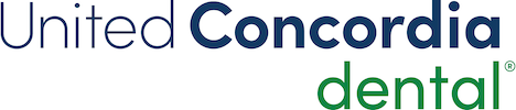 United Concordia Dental logo with blue and green text and a small green square icon