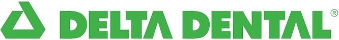 Delta Dental green logo with stylized triangular icon and company name in bold text