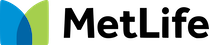 MetLife logo in blue and green text with a blue and green icon
