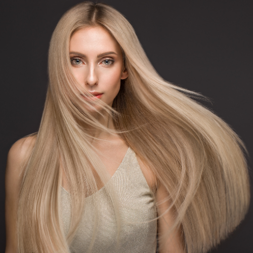 Woman with hair extensions