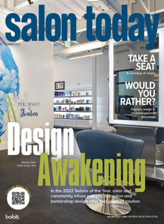 A salon today magazine with a picture of a chair on the cover