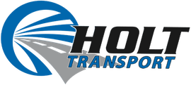 Holt Transport logo with a blue circle around a road and the company name.