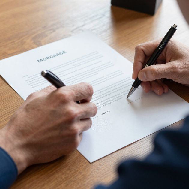 Hands holding pens signing a