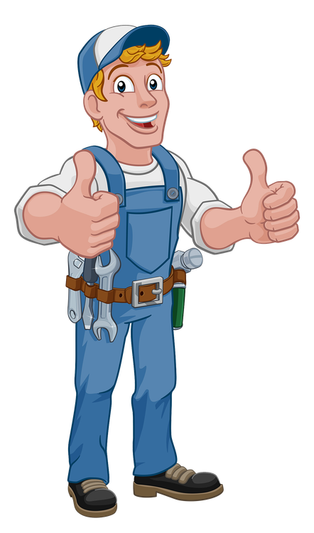 Handyman Cartoon Caretaker Construction Man
