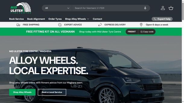 Mid Ulster Tyre Centre website preview