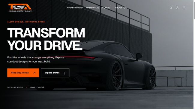 Top Gear Alloys website design preview