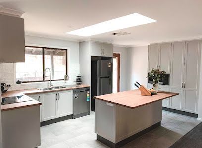 this is a picture of a display kitchen from Cab-Tech Kitchens