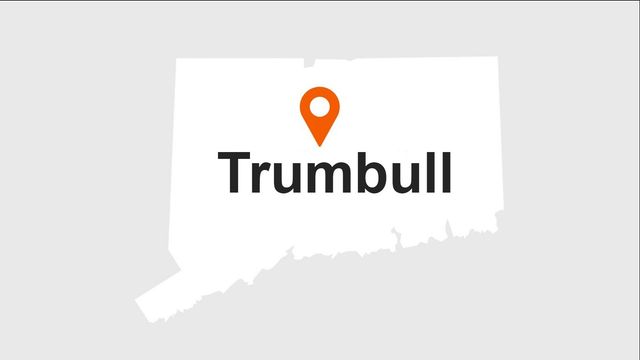Map of Connecticut with a location marker on Trumbull.