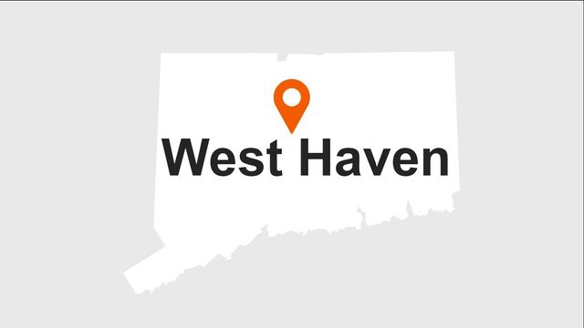 Map of Connecticut with a marker indicating West Haven.