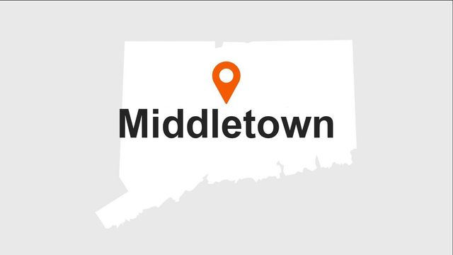 Map of Connecticut with a marker indicating Middletown.