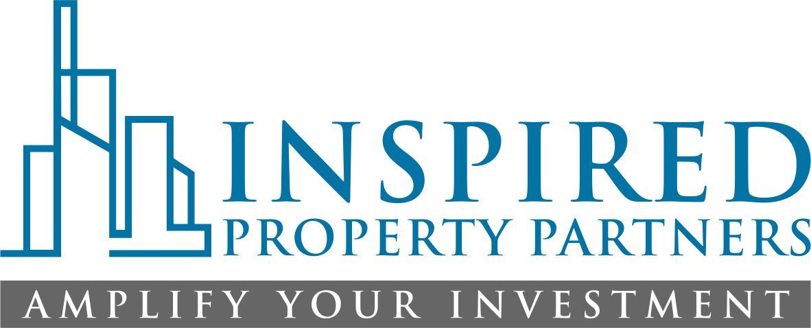 Logo for Inspired Property Partners with building graphic, text 