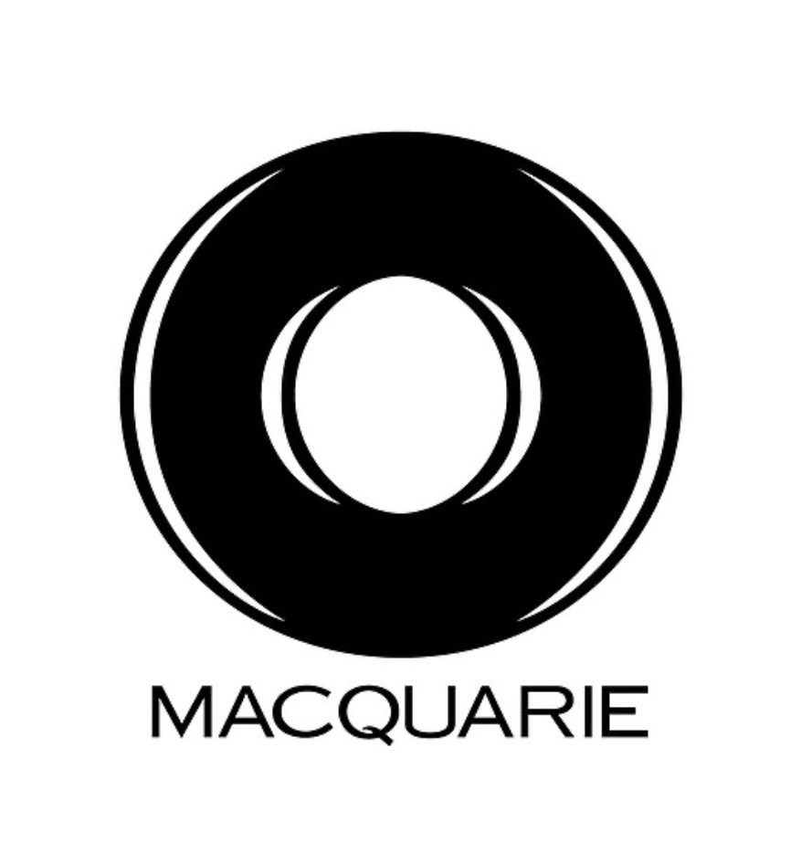 Macquarie logo: black ring with white inside, with 