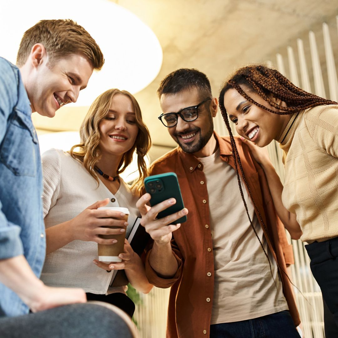 People engaging with digital content during a micro-moment on a mobile phone 