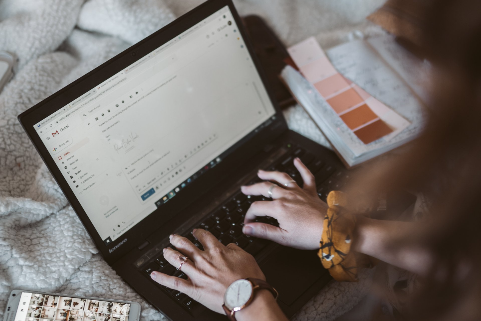 email on a laptop