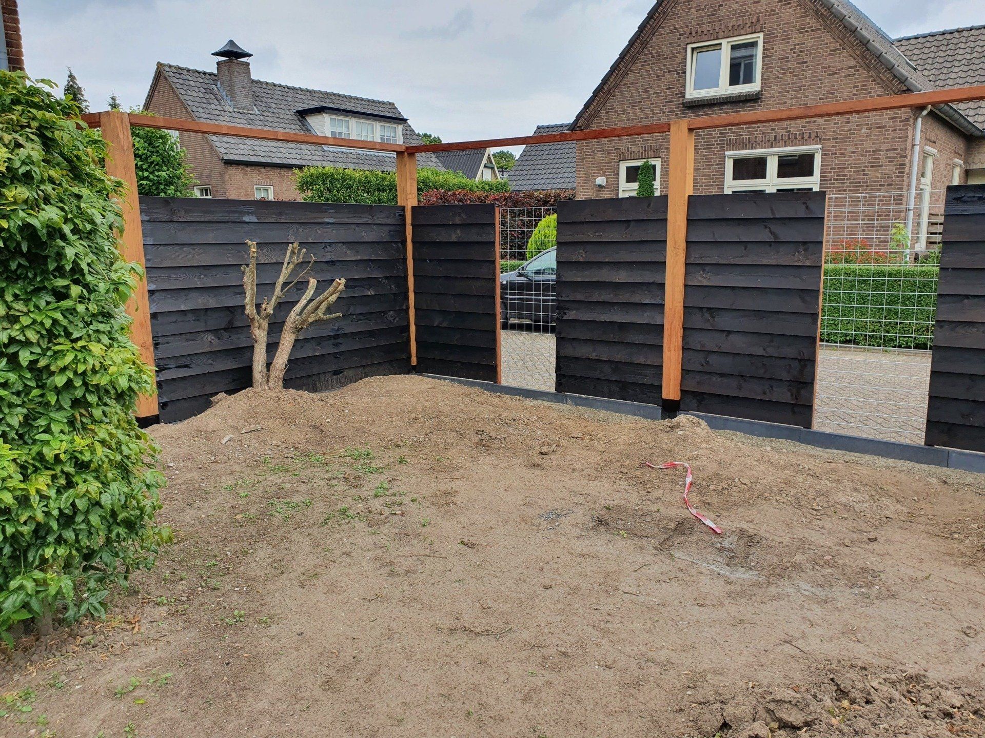 Schutting met zweeds rabbat