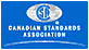 Canadian Standards Association logo in blue and white with circular emblem and text