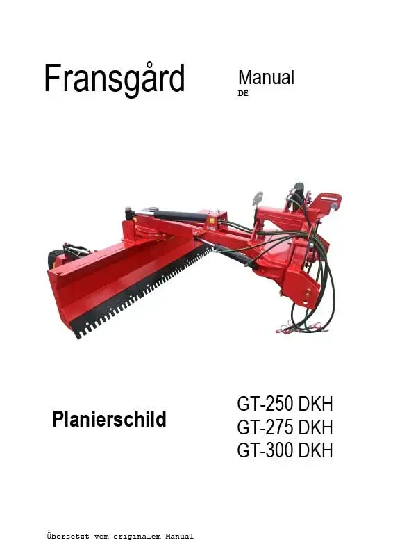 Es handelt sich um eine Betriebsanleitung für einen Schneepflug.