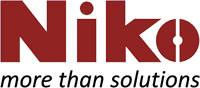 Das Niko-Logo ist rot und weiß und sagt mehr als nur Lösungen.