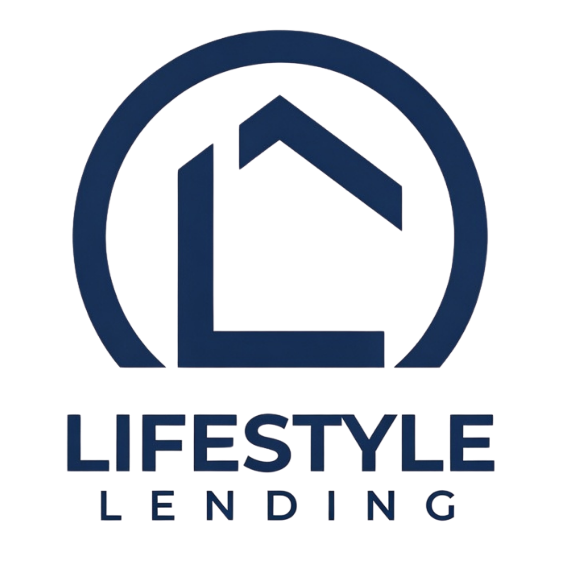 The logo for lifestyle lending shows a house in a circle.
