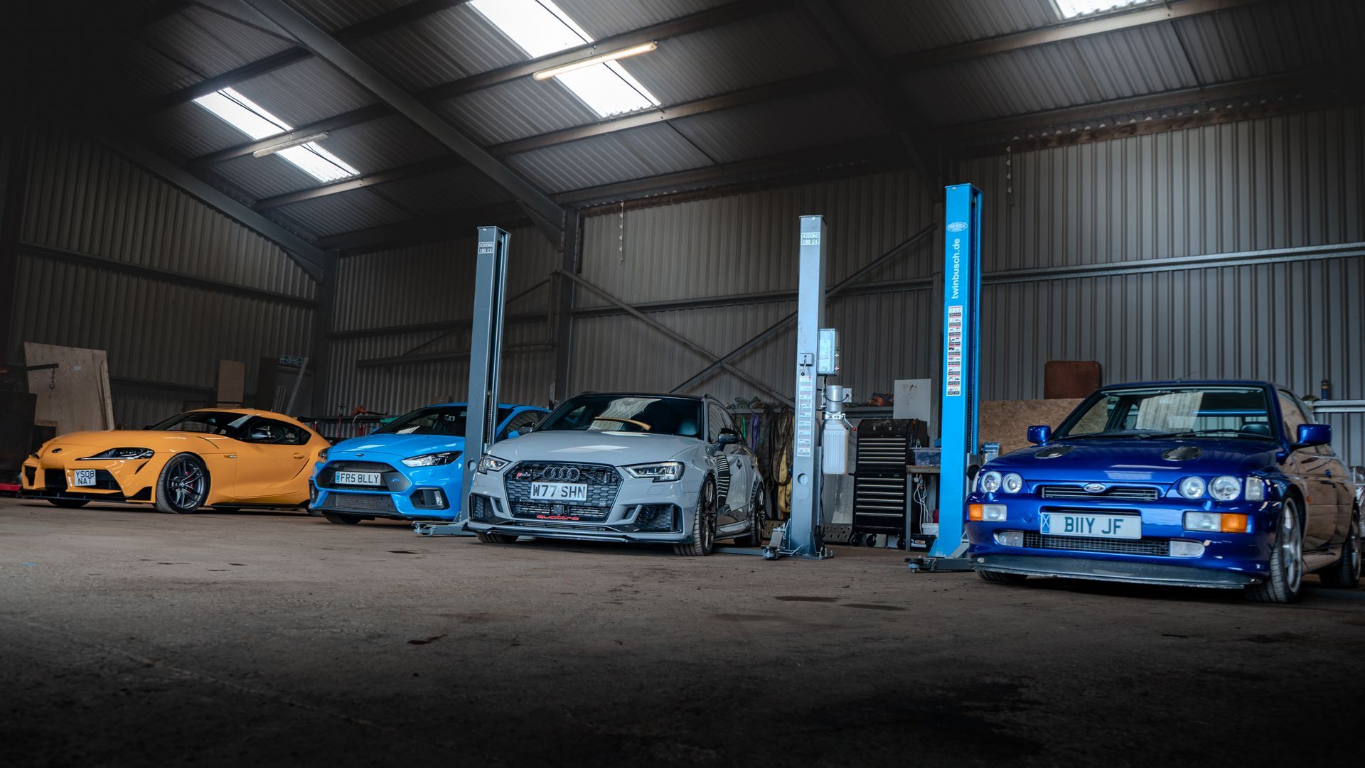 Lewtech Solutions vehicle workshop with cars undergoing automotive services