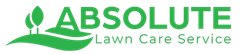 Green "ABSOLUTE Lawn Care Service" logo with a leaf and stylized lawn graphic