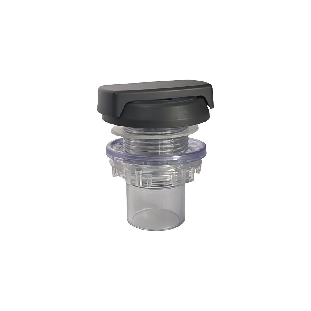 Front view of Rising Dragon air control check valve assembly for regulating airflow in spa and hot tub systems