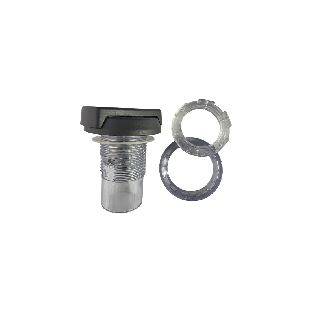 Front view of Rising Dragon air control check valve assembly for regulating airflow in spa and hot tub systems