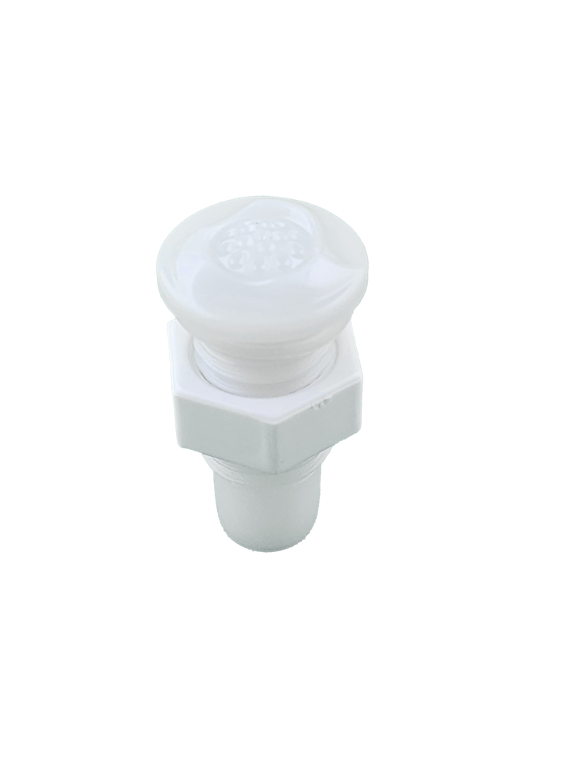 Top view of Rising Dragon Blossom Mini POL light housing with clear lens for spa and hot tub LED lighting systems