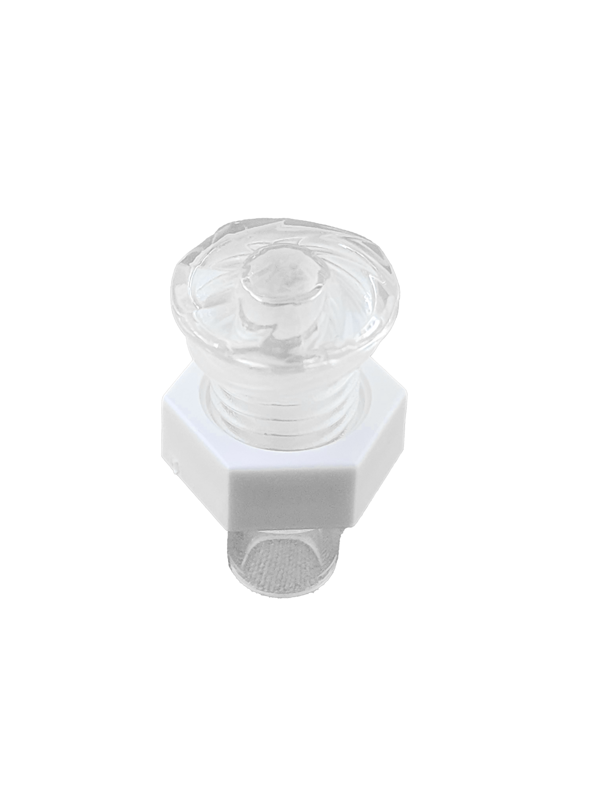 Top view of Rising Dragon Pinwheel Mini POL light housing with clear lens for spa and hot tub LED lighting systems