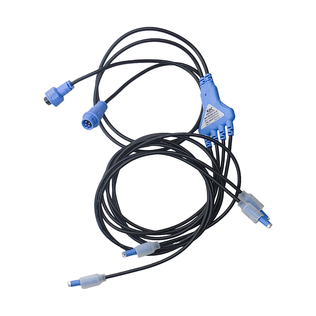 Rising Dragon Quadri Mini LED point of light 4-wire wiring harness with controller and four Mini POL connectors