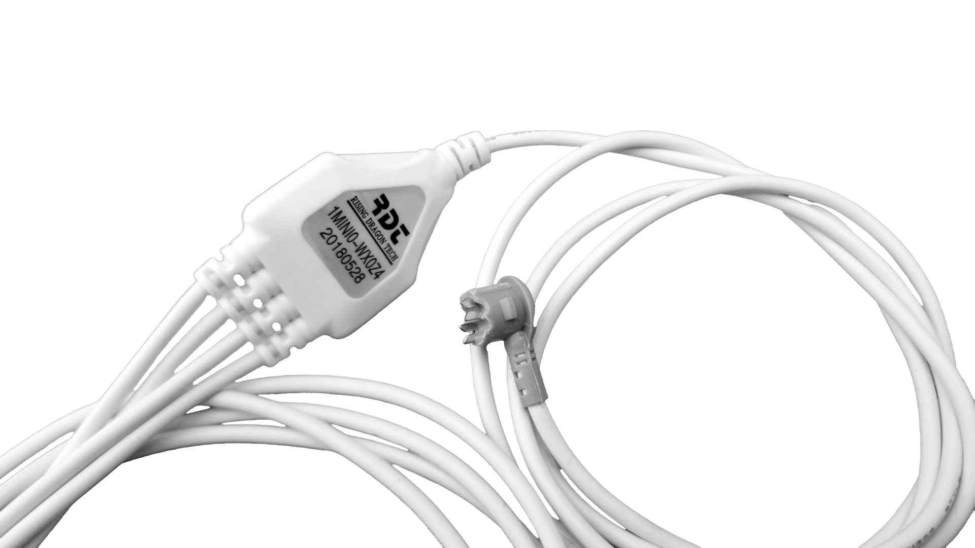 Rising Dragon Quadri LED harness for 2-wire spa lighting system with four Mini POL connectors and wiring assembly