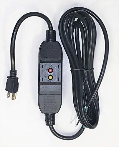 Rising Dragon GFCI 120V 15A power cord with inline safety reset for spa lighting and electrical protection
