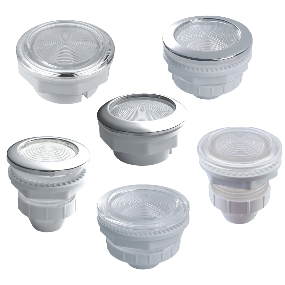 Rising Dragon light lens category icon featuring replacement spa light lenses for hot tub lighting systems